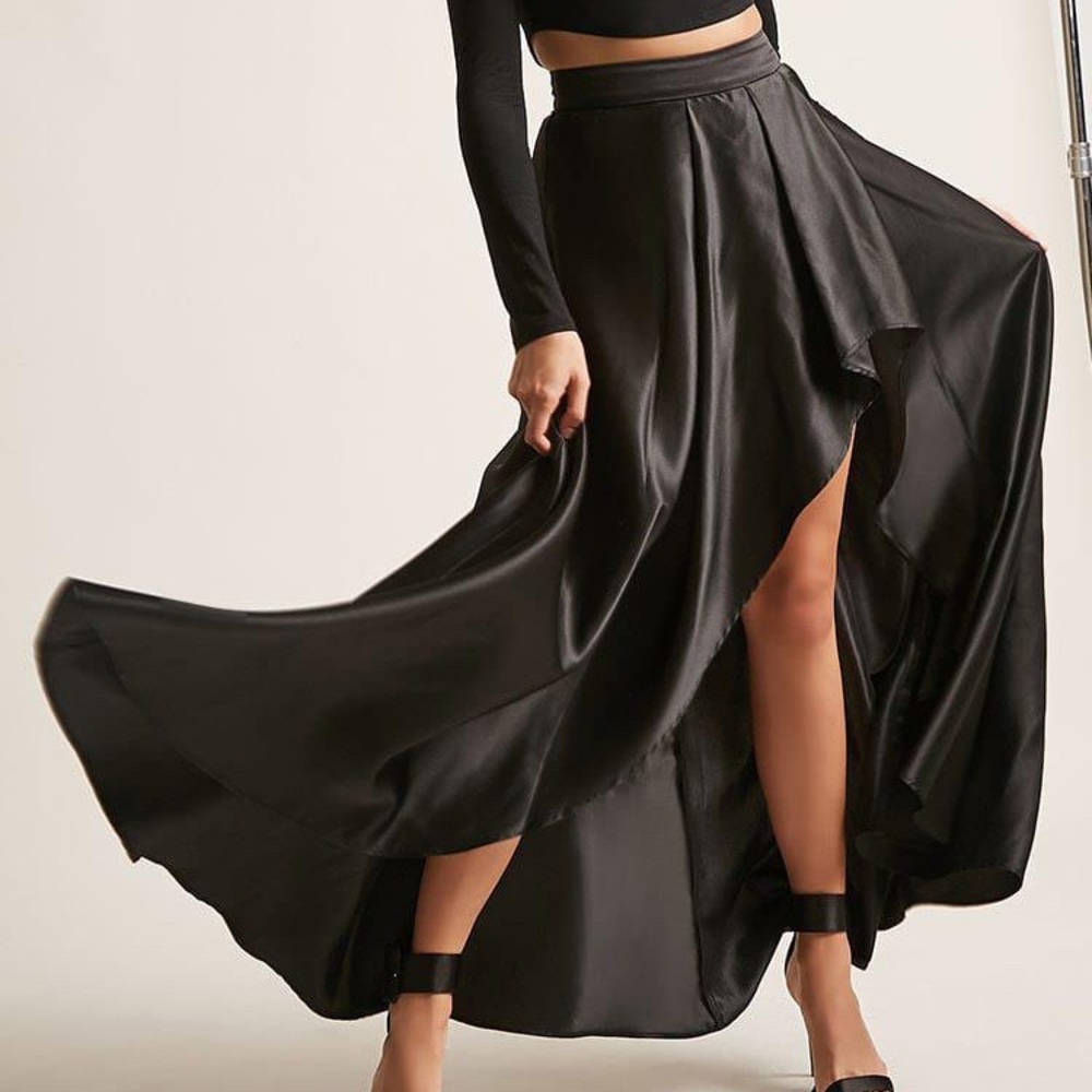 Forever 21 Satin High-Low Skirt